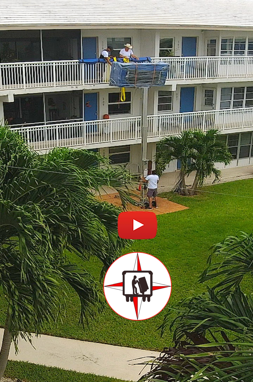 Telescopic hoisting equipment to put sofa over the 3rd floor